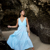Claudia Maxi Dress - Aqua Blue