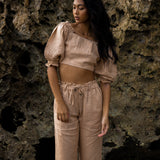 Brown Linen Top
