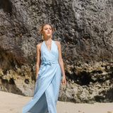 Rowie Blue Wrap Dress